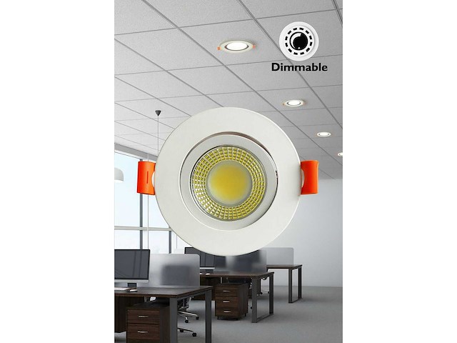 Inbouw led spot – 7w – dimbaar – 6500k koud wit – ip20 (x50) - afbeelding 1 van  5