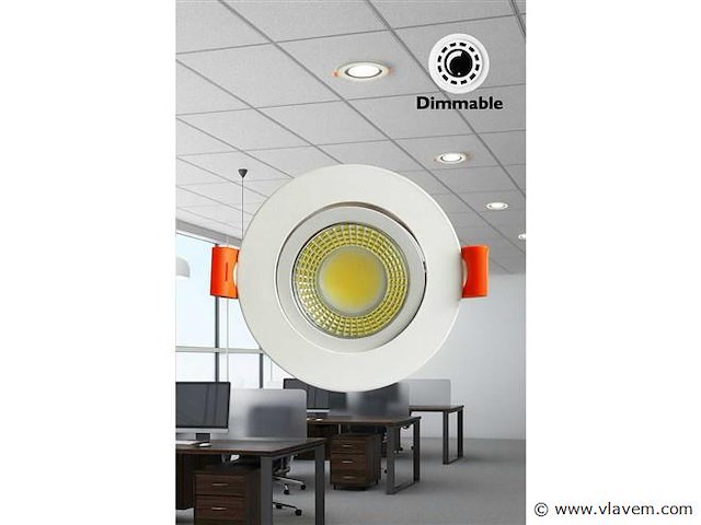 Inbouw led spot – 7w – dimbaar – 6500k koud wit – ip20 (x50) - afbeelding 1 van  5