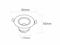 Inbouw led spot – 7w – dimbaar – 6500k koud wit – ip20 (x50) - afbeelding 5 van  6