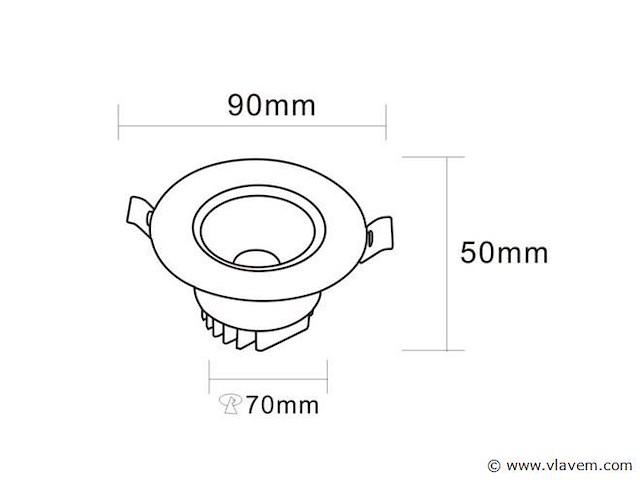 Inbouw led spot – 7w – draaibaar – 6500k koud wit – ip20 (x25) - afbeelding 5 van  6
