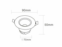Inbouw led spot – 7w – draaibaar – 6500k koud wit – ip20 (x25) - afbeelding 6 van  7