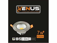 Inbouw led spot – 7w – draaibaar – zilver – 3000k warm wit – ip20 (x25) - afbeelding 5 van  6