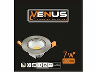 Inbouw led spot – 7w – draaibaar – zilver – 3000k warm wit – ip20 (x50) - afbeelding 5 van  6