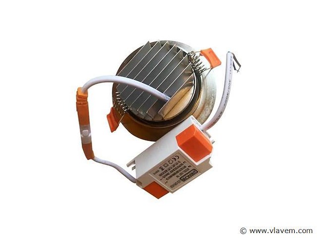 Inbouw led spot – 7w – draaibaar – zilver – 6500k koud wit (x50) - afbeelding 3 van  4