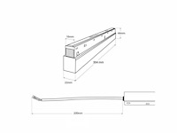 Inbouw magnetische rail 20mm 48v - 3 meter (x6) - afbeelding 5 van  6