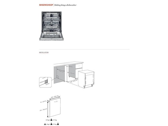 Inbouw vaatwasmachine signature sksdw2402p - afbeelding 8 van  8
