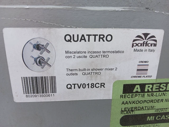 Inbouwkraan paffoni quatro - afbeelding 1 van  7