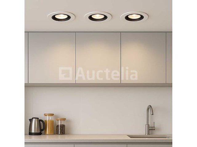 Inbouwlamp gu10 - richtbaar - rond - zwart/wit - ip20 (x100) - afbeelding 1 van  5