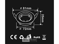Inbouwlamp gu10 met lamphouder - ip20 - wit (x100) - afbeelding 5 van  6