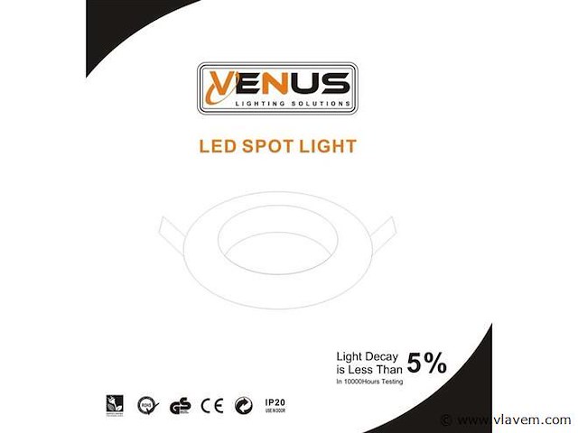 Inbouwlamp gu10 met lamphouder – ip20 – wit (x100) - afbeelding 5 van  5