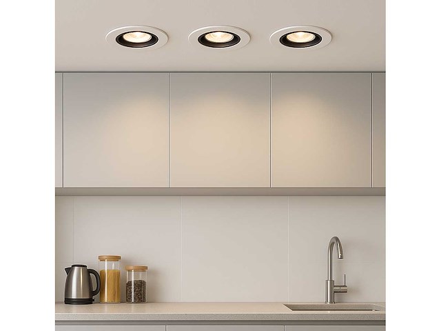 Inbouwlamp gu10 – richtbaar – rond – zwart/wit – ip20 (x100) - afbeelding 1 van  4