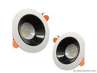 Inbouwlamp gu10 – richtbaar – rond – zwart/wit – ip20 (x100) - afbeelding 2 van  5