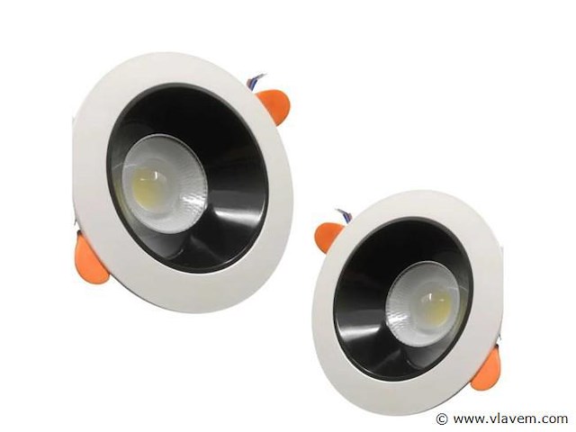 Inbouwlamp gu10 . richtbaar . rond . zwart/wit . ip20 (x100) - afbeelding 2 van  5