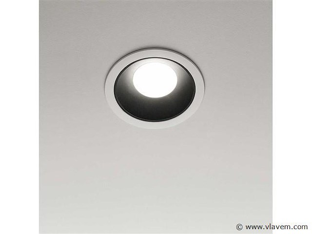 Inbouwlamp gu10 . rond . zwart/wit . ip20 (100x) - afbeelding 1 van  4