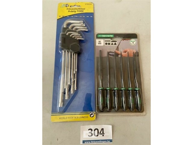 Inbussleutelset tirx 9 dlg + 7 dlg mine vijlenset 95mm - afbeelding 1 van  3
