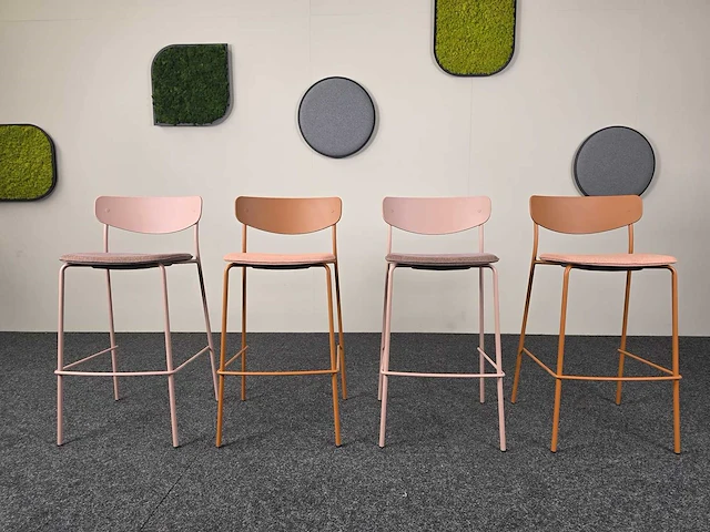 Inclass - lea - hoge designbarstoel - barkruk (4x) - afbeelding 1 van  11
