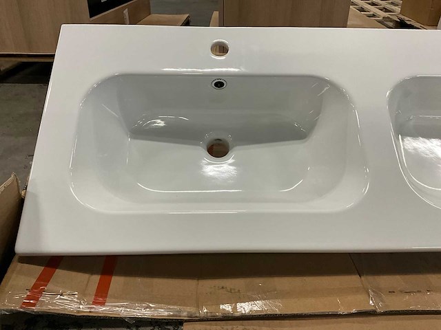 Inda porseleinen dubbele meubelwastafel - afbeelding 3 van  4