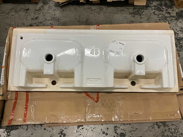 Inda porseleinen dubbele meubelwastafel - afbeelding 4 van  4