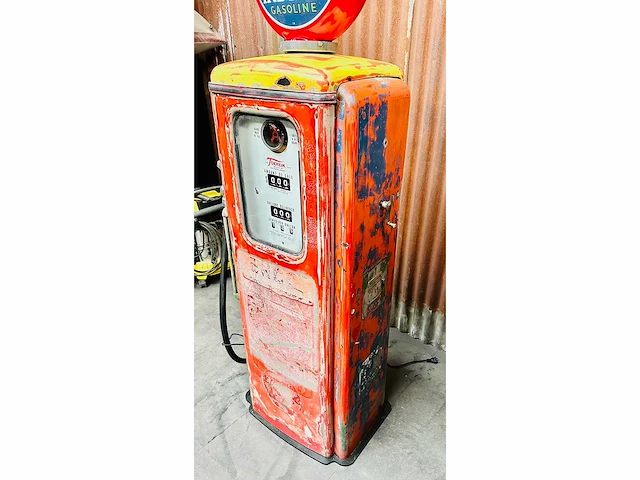 Indian gasoline fuel pump american patina original - afbeelding 2 van  6