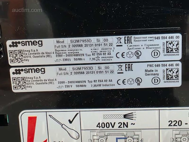 Inductie kookplaat smeg si2m7953d - afbeelding 2 van  4
