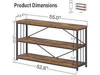 Industrieel consoletafel, rustieke houten banktafel - afbeelding 3 van  8