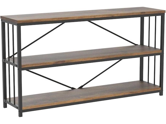 Industrieel consoletafel, rustieke houten banktafel - afbeelding 5 van  8