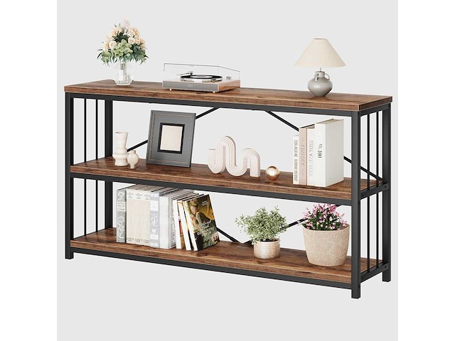 Industrieel consoletafel, rustieke houten banktafel - afbeelding 8 van  8