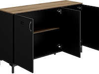Industrieel dressoir manno 136cm 3 deuren - zwart - afbeelding 5 van  7