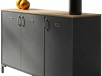 Industrieel dressoir manno 136cm 3 deuren - zwart - afbeelding 7 van  7