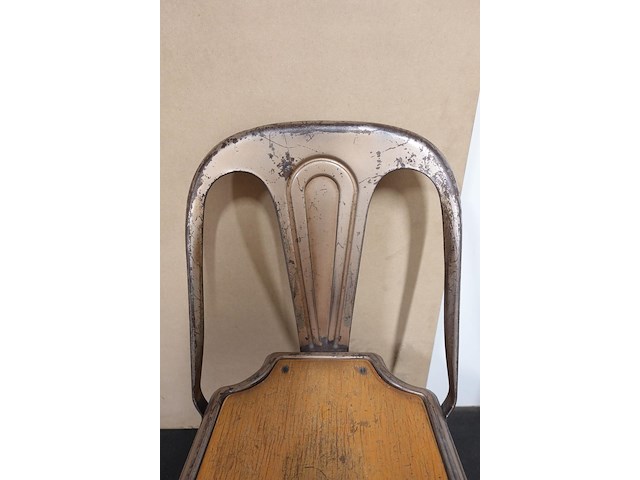 Industrieel-metalen vintage stoel - afbeelding 4 van  8