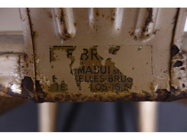 Industrieel-metalen vintage stoel - afbeelding 6 van  8