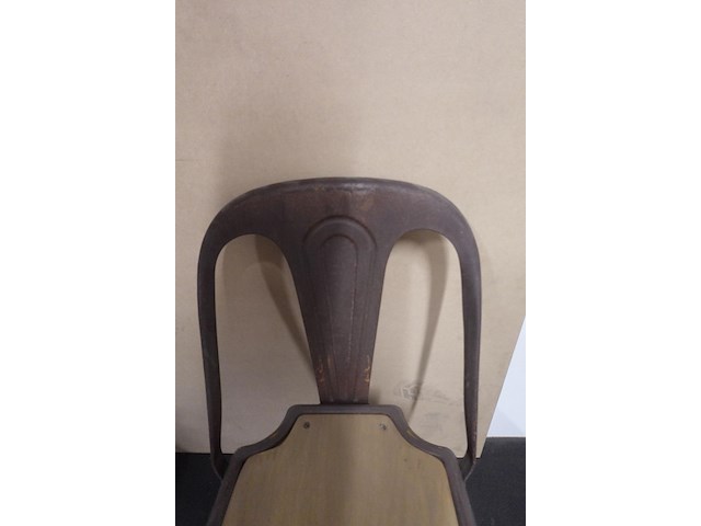 Industrieel-metalen vintage stoel - afbeelding 4 van  8