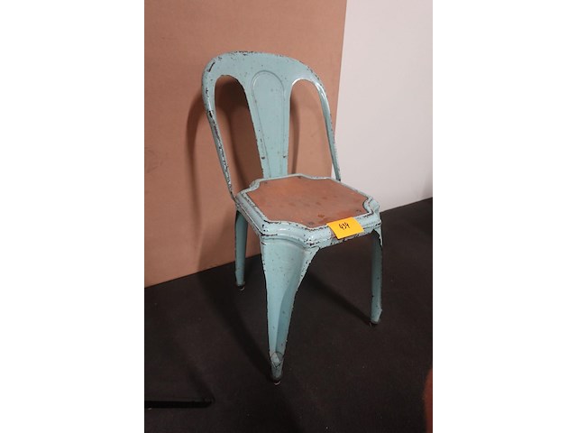 Industrieel-metalen vintage stoel - afbeelding 2 van  7