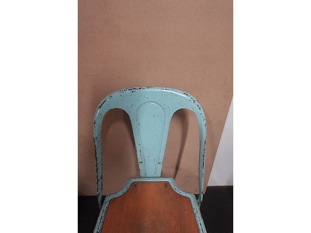 Industrieel-metalen vintage stoel - afbeelding 4 van  7