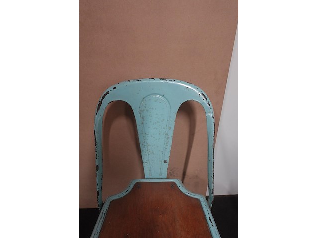Industrieel-metalen vintage stoel - afbeelding 4 van  7
