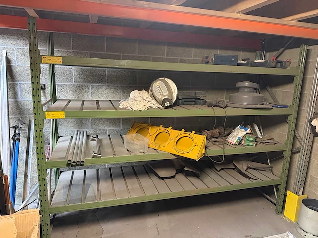 Industrieel rek, planken, palletrekken groen - afbeelding 1 van  4