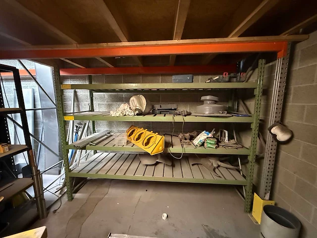 Industrieel rek, planken, palletrekken groen - afbeelding 3 van  4