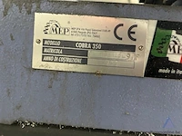 Industriële afkortzaagmachine mep cobra 350, bouwjaar 1999. voorzien van rollenbanen - afbeelding 1 van  3