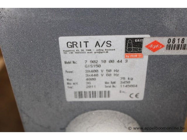 Industriële bandschuurmachine, grit, gis150, 4000w, 3x400v, werking niet gekend - afbeelding 2 van  2