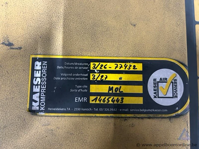 Industriële compressor kaeser sk 19, bouwjaar 1995, met een vermogen van 11 kw. 78230 bedrijfsuren - afbeelding 3 van  4