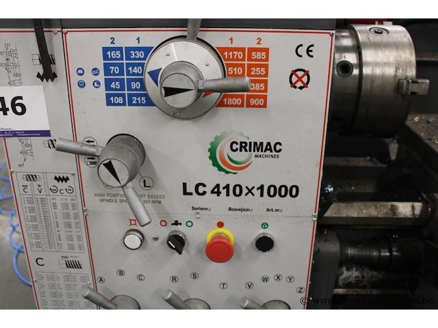 Industriële draaibank, crimac, lc 410x1000, met sino sd5c-2v digitale uitlezing, 400v, werking niet gekend - afbeelding 3 van  5