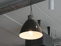 Industriële emaille lamp – lot van 10 | zwart/crème ø53 cm