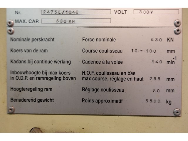 Industriële excenterpers / mechanische ponsmachine lvd - afbeelding 6 van  8