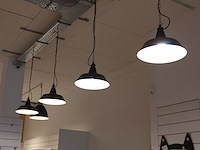 Industriële hanglamp - lot van 4 | zwart metaal met ketting ø40 cm