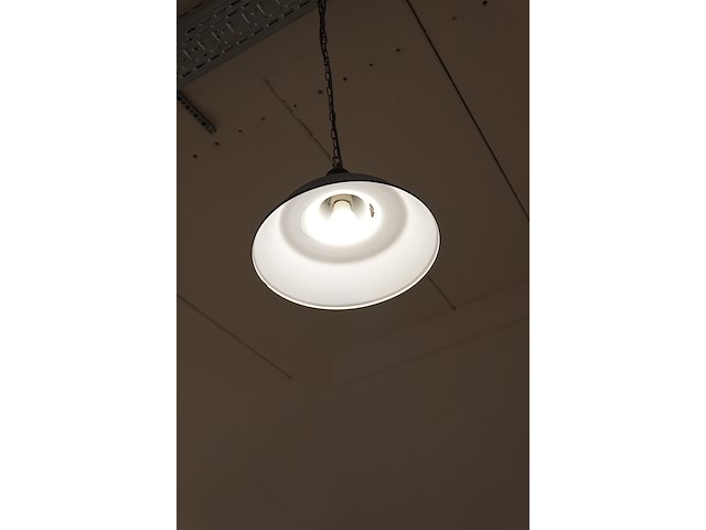 Industriële hanglamp - lot van 4 | zwart metaal met ketting ø40 cm - afbeelding 2 van  2
