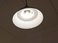 Industriële hanglamp - lot van 4 | zwart metaal met ketting ø40 cm - afbeelding 2 van  2