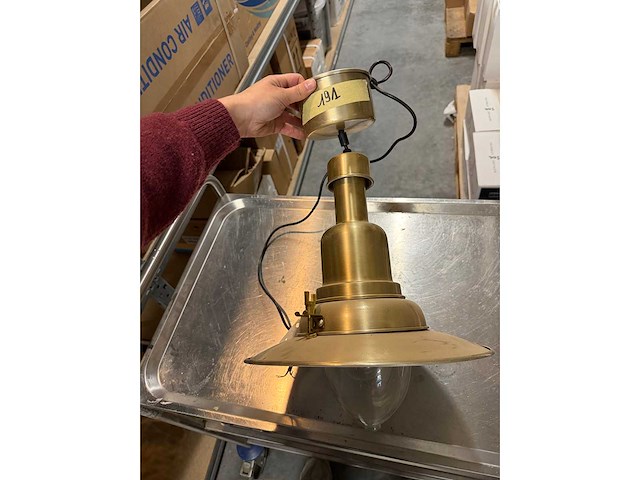 Industriële hanglamp goud - afbeelding 1 van  2