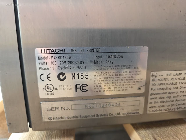 Industriële inkjetprinter hitachi ux-d160w - afbeelding 4 van  6