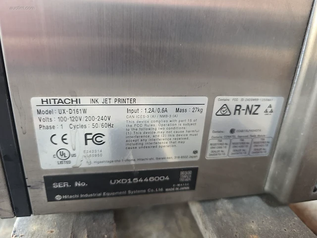 Industriële inkjetprinter hitachi ux-d161w - afbeelding 4 van  6