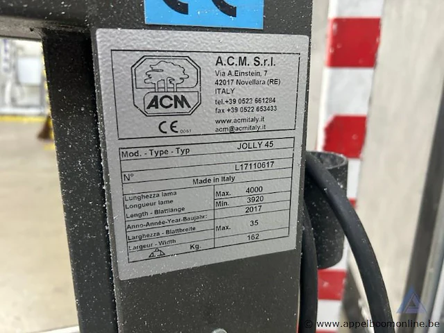 Industriële lintzaagmachine a.c.m. jolly 45, bouwjaar 2017, met serienummer l17110617. - afbeelding 2 van  3